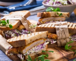 Pork Tenderloin Schnitzel (Snitty) Sandwich with Slaw