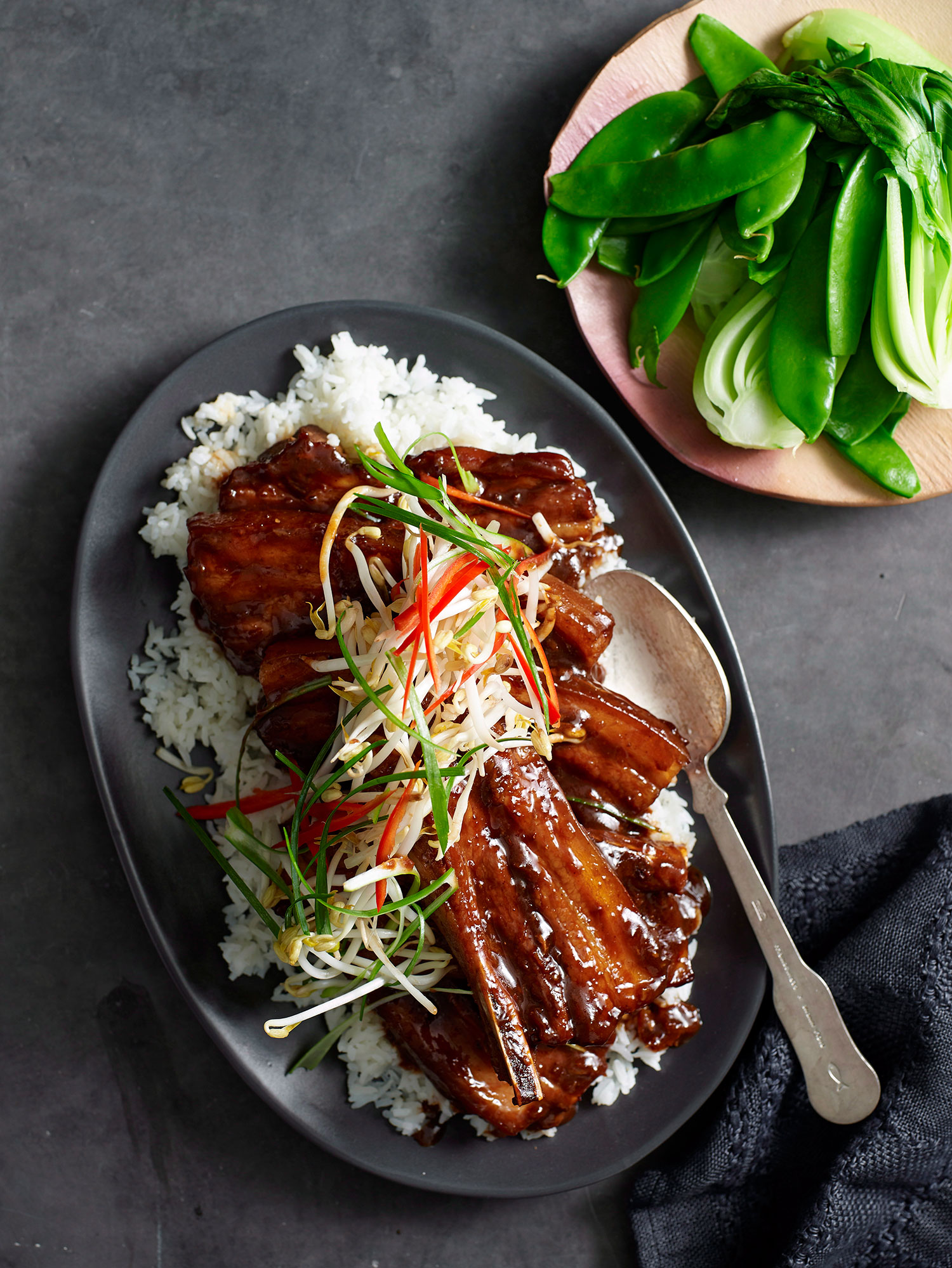 GLAZED PORK RIBS WITH HOISIN AND STAR ANISE