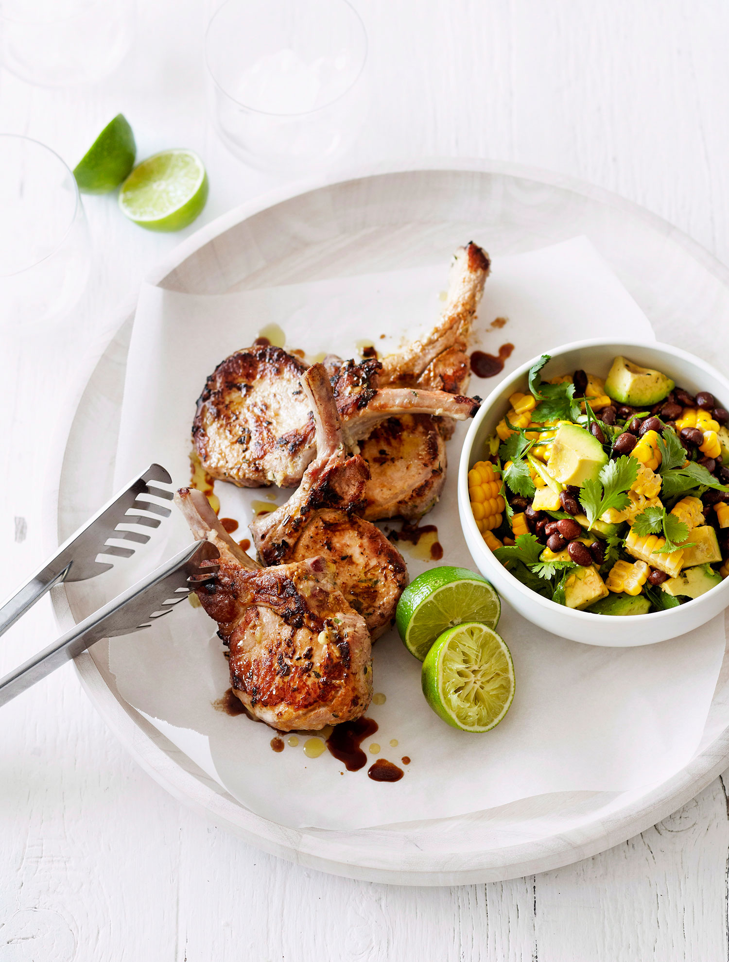 JERK-STYLE PORK WITH CORN, BLACK BEANS AND AVOCADO